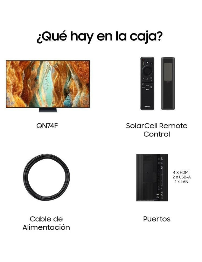 Televisor Samsung Neo QLED QN74F TQ65QN74FAT 65"/ Ultra HD 4K/ Smart TV/ WiFi