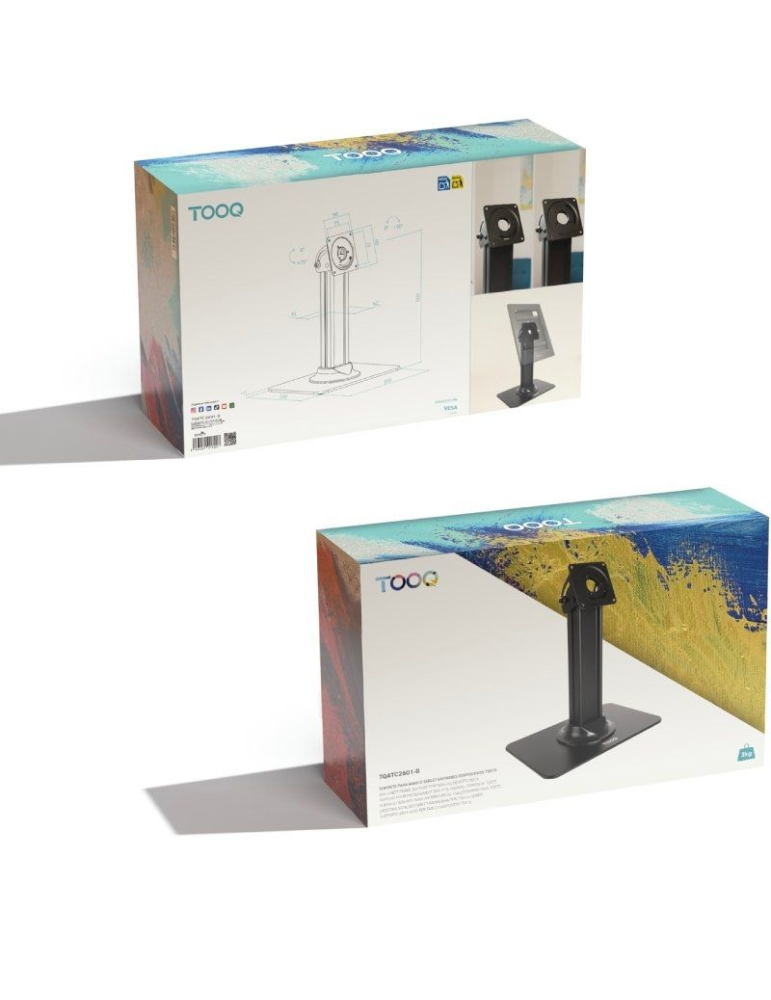 Soporte de Mesa para Marco Antirrobo de Tablet TooQ TQATC2601-B/ Negro