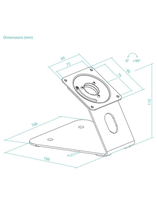 Soporte de Mesa/Pared para Marco Antirrobo de Tablet TooQ TQATWM3401-B/ Negro
