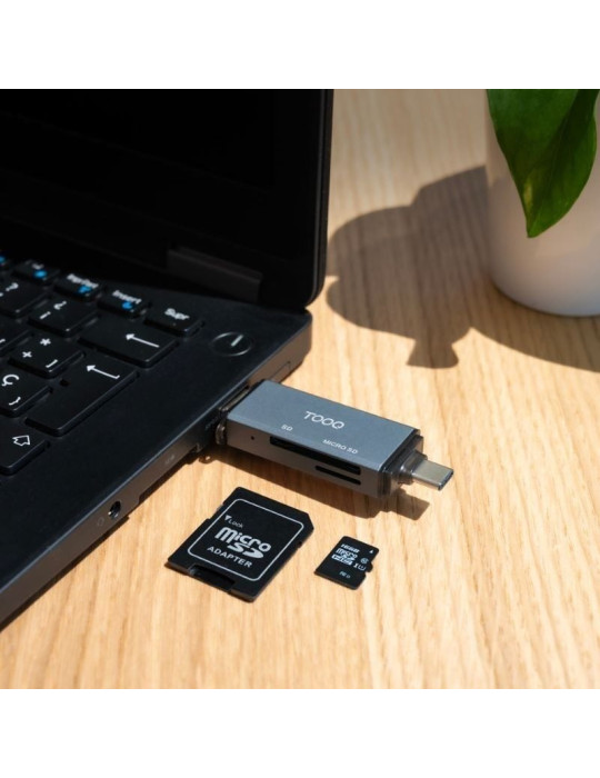 Lector de Tarjetas Externo TooQ TQR-3001G/ USB 3.0 y USB Tipo-C