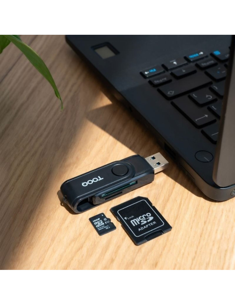 Lector de Tarjetas Externo TooQ TQR-3003B/ USB 2.0 y USB Tipo-C