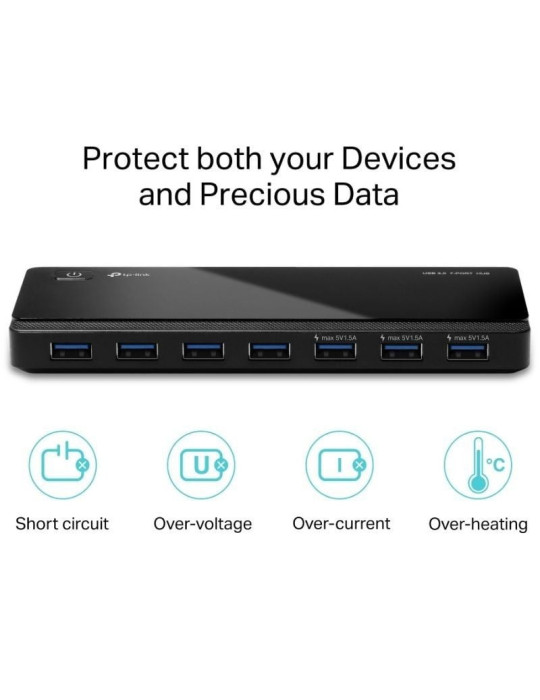 Hub USB 3.0 TP-Link UE330/ 7xUSB/ 1xMicroUSB DC/ Negro