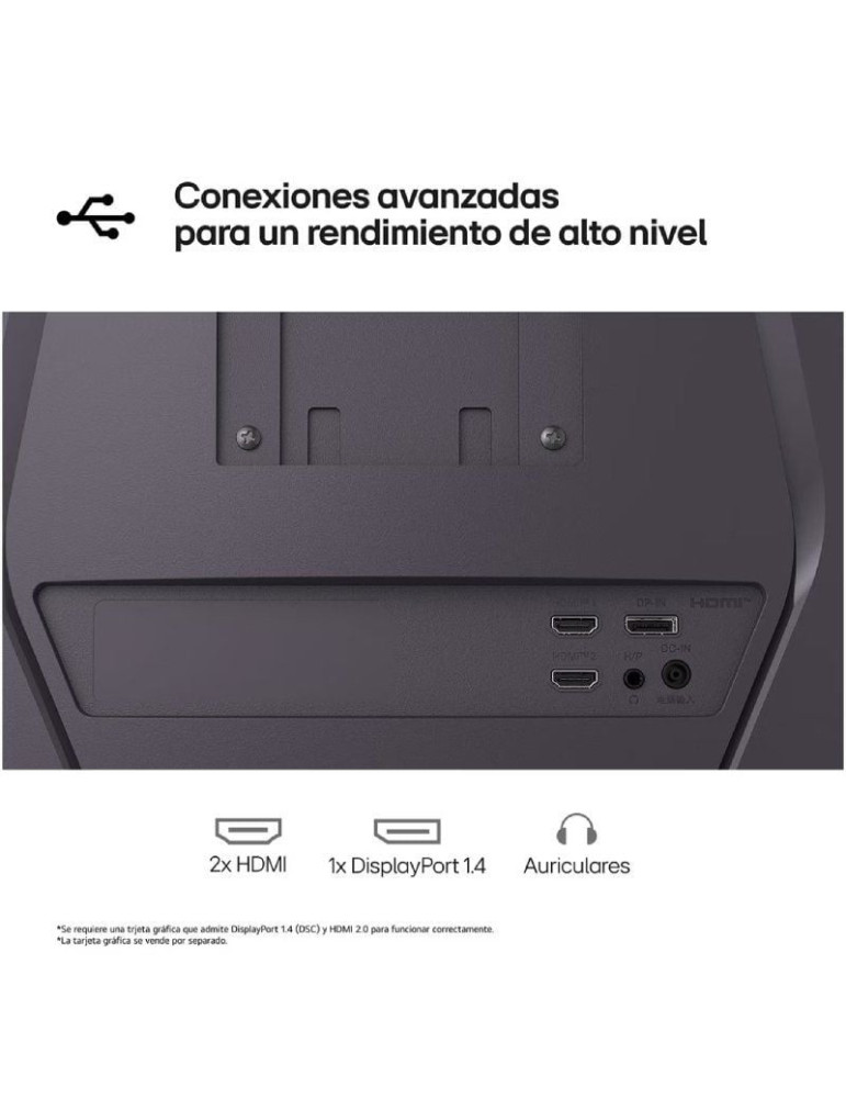 Monitor Gaming Curvo LG UltraGear 32G600A-B 31.5"/ QHD/ 1ms/ 180Hz/ VA/ Regulable en altura/ Negro