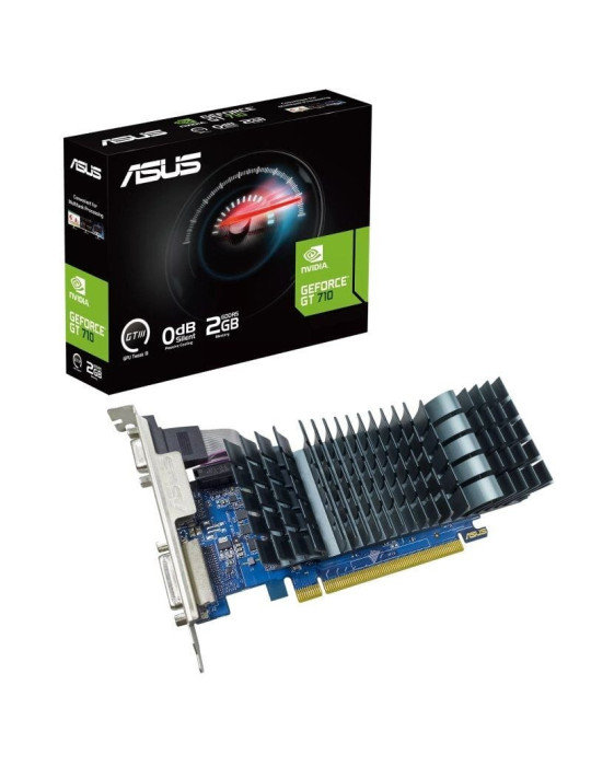 Tarjeta Gráfica Asus GeForce GT 710 SL EVO BRK/ 2GB GDDR5/ Compatible con Perfil Bajo