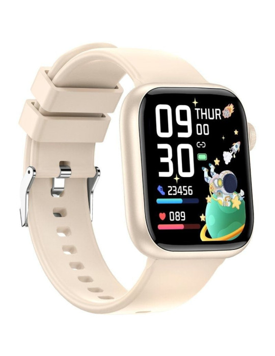 Smartwatch Forever IGo Watch 3 JW-500/ Notificaciones/ Frecuencia Cardíaca/ Marfil