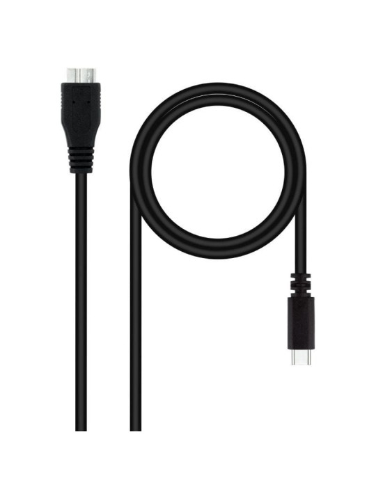 Cable USB 3.0 Tipo-C Nanocable 10.01.1201-BK/ USB Tipo-C Macho - MicroUSB Macho/ 5Gbps/ 1m/ Negro