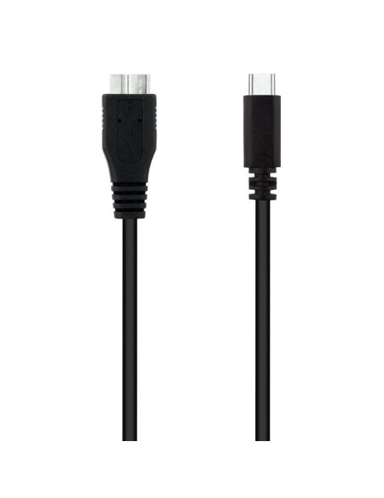 Cable USB 3.0 Tipo-C Nanocable 10.01.1201-BK/ USB Tipo-C Macho - MicroUSB Macho/ 5Gbps/ 1m/ Negro