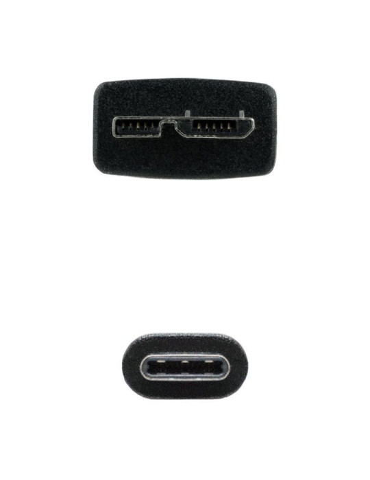 Cable USB 3.0 Tipo-C Nanocable 10.01.1201-BK/ USB Tipo-C Macho - MicroUSB Macho/ 5Gbps/ 1m/ Negro