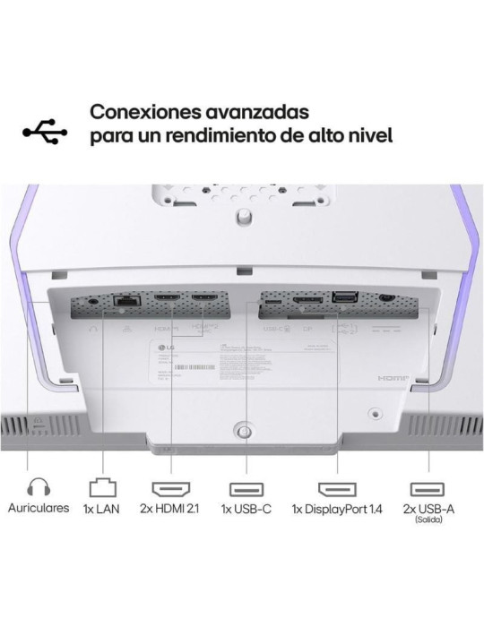 Smart Monitor Gaming LG UltraGear 32G810SA-W 32"/ 4K/ Multimedia/ 1ms/ 144Hz/ IPS/ Regulable en altura/ Smart TV/ Blanco