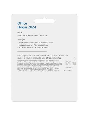 Microsoft Office Hogar 2024/ 1 Usuario/ Licencia Perpetua 2