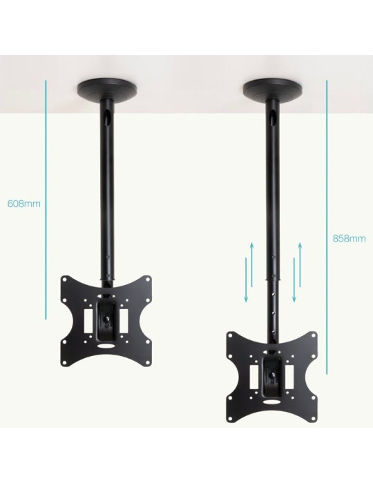 Soporte de Techo Giratorio/ Inclinable/ Nivelable TooQ LPCE2301TSLI-B para TV de 23-42"/ hasta 30kg