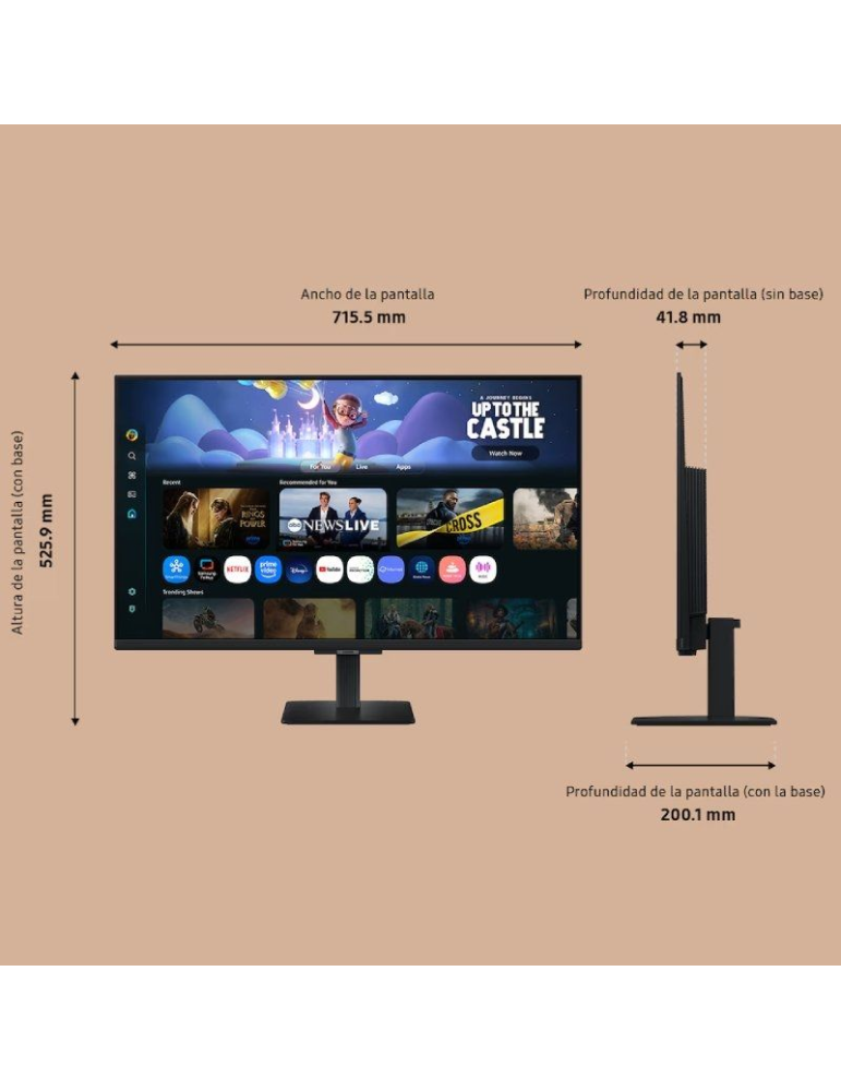 Smart Monitor Samsung M5 S32FM500EU 32"/ Full HD/ Smart TV/ Multimedia/ Negro