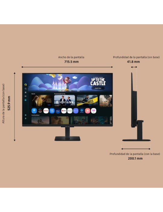 Smart Monitor Samsung M5 S32FM500EU 32"/ Full HD/ Smart TV/ Multimedia/ Negro
