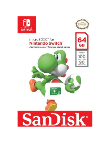 Tarjeta de Memoria SanDisk Nintendo Switch 64GB microSD XC UHS-I/ Clase 10/ 100MBs 2