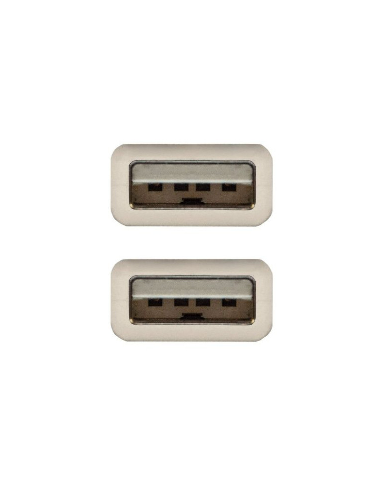 Cable USB 2.0 Nanocable 10.01.0302/ USB Macho - USB Macho/ 1m/ Beige