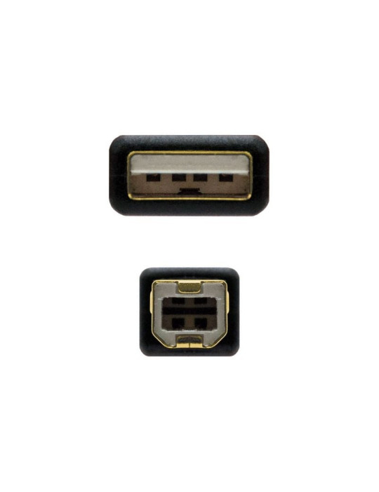 Cable USB 2.0 Impresora Nanocable 10.01.1205/ USB Tipo-B Macho - USB Macho/ 5m/ Negro