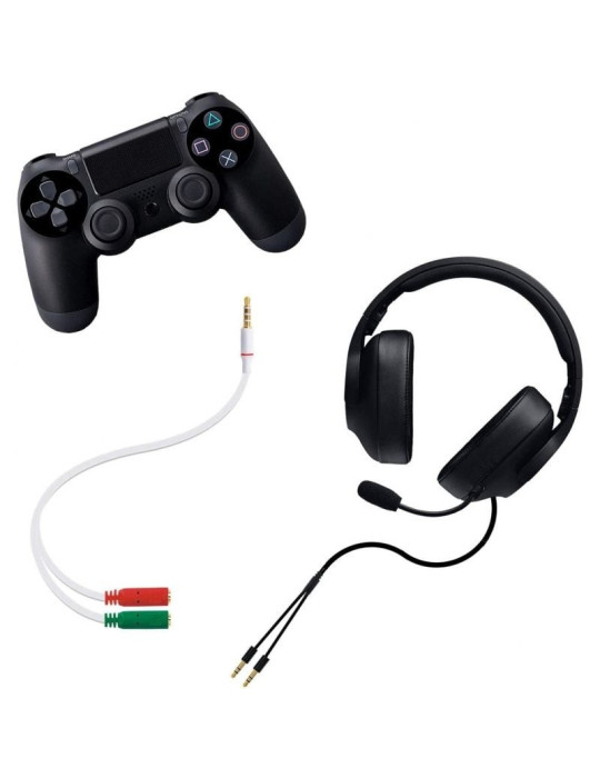 Cable Estéreo Nanocable 10.24.1201/ Jack 3.5 Macho - 2x Jack 3.5 Hembra/ 20cm/ Blanco