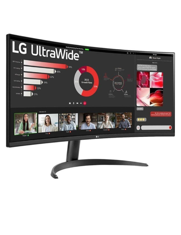Monitor Profesional Ultrapanorámico Curvo LG 34WR50QK-B 34"/ WQHD/ Negro