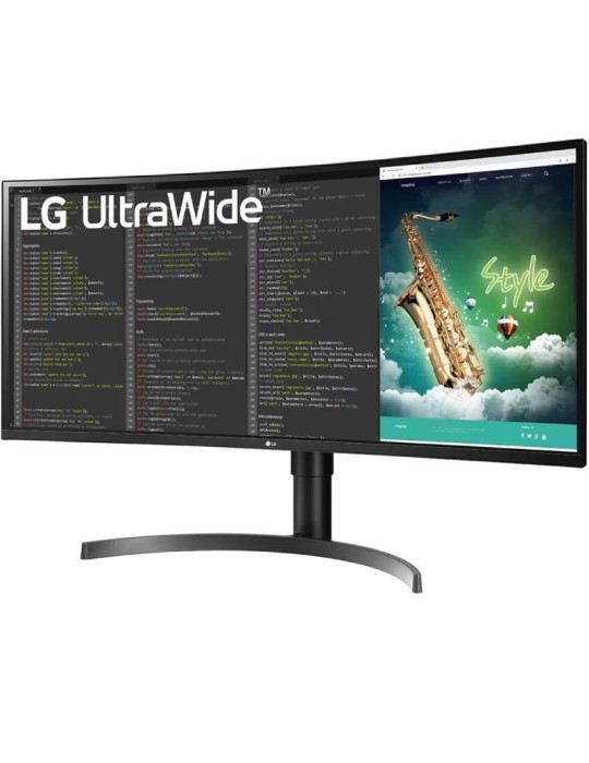 Monitor Profesional Ultrapanorámico Curvo LG 35WN75CP-B 35"/ WQHD/ Multimedia/ Regulable en Altura/ Negro