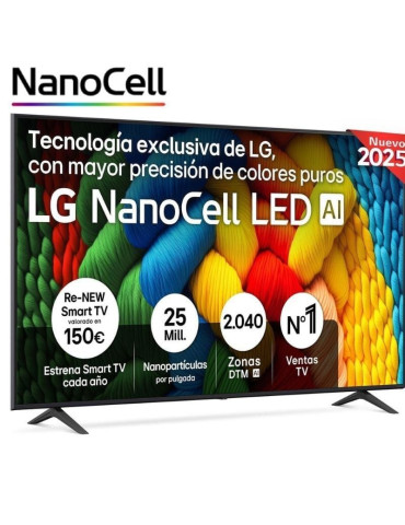 Televisor LG NanoCell 75NANO80A6B 75"/ Ultra HD 4K/ Smart TV/ WiFi