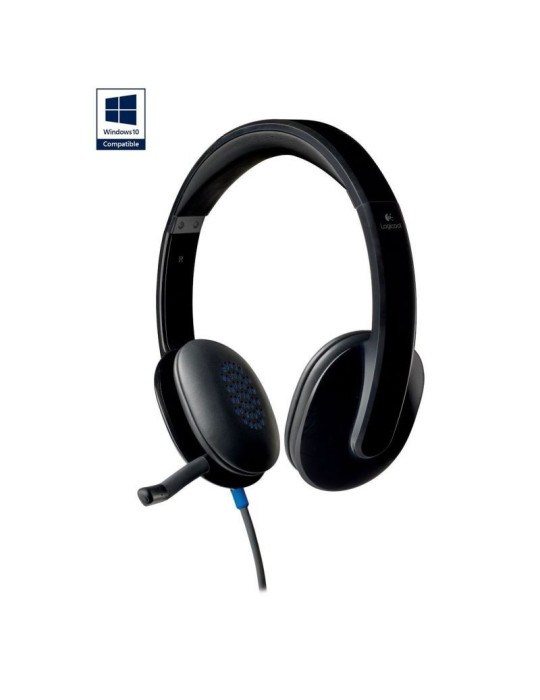 Auriculares Logitech H540/ con Micrófono/ USB/ Negros