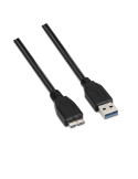 Cable USB 3.0 Aisens A105-0043/ USB Macho - MicroUSB Macho/ Hasta 9W/ 625Mbps/ 1m/ Negro
