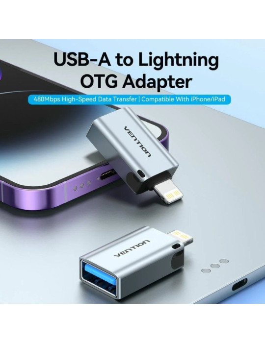 Adaptador OTG USB Vention CUCH0/ USB Hembra - Lightning Macho/ Azul