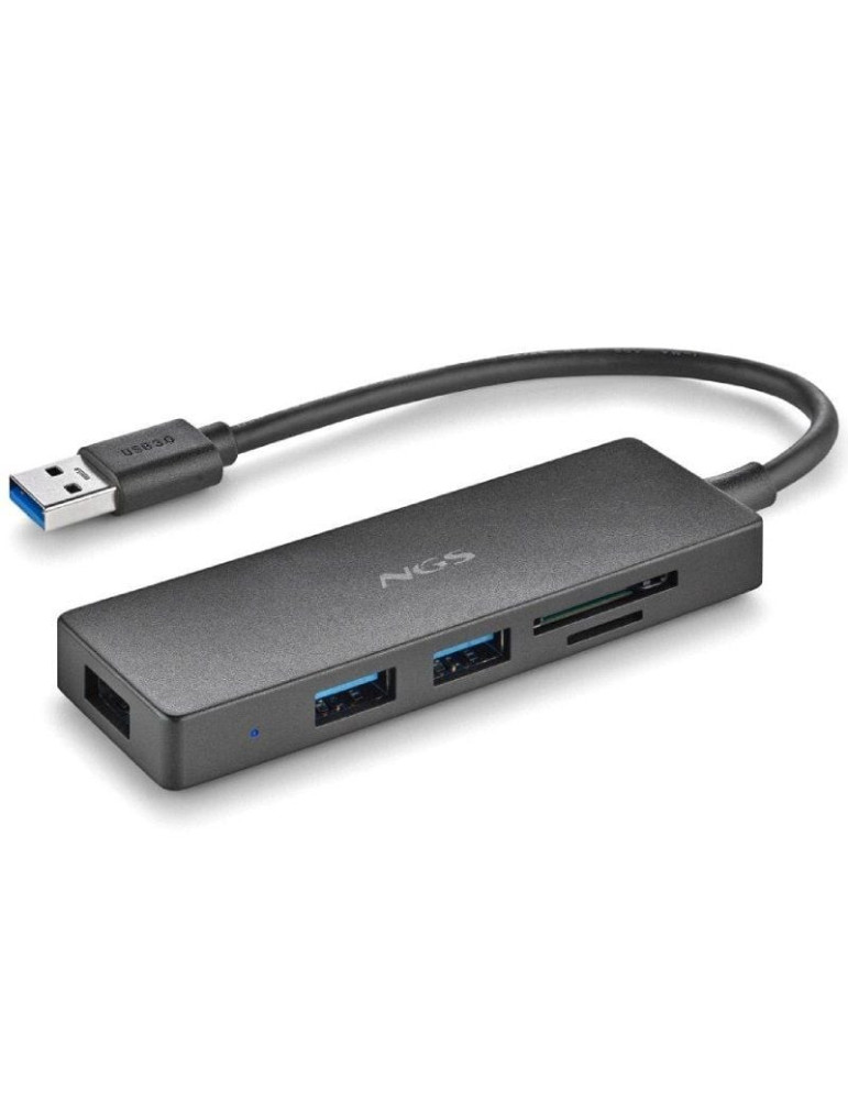 Hub USB NGS IHUB READER/ 3xUSB 3.0/ 1xLector de Tarjetas