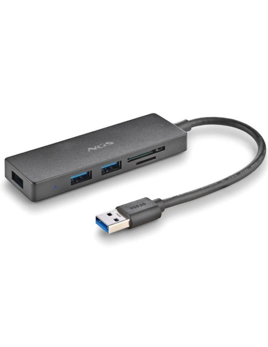 Hub USB NGS IHUB READER/ 3xUSB 3.0/ 1xLector de Tarjetas