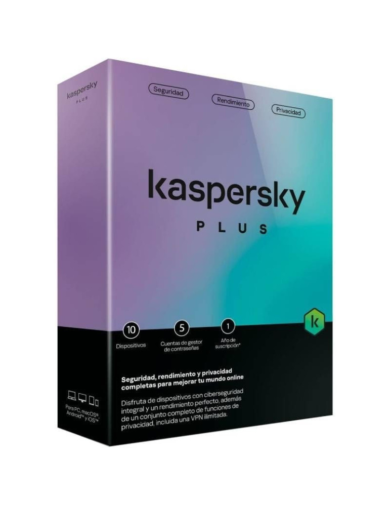 Antivirus Kaspersky Plus/ 10 Dispositivos/ 1 Año