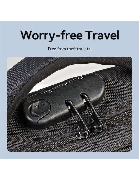 Mochila Vention KRKB0 para Portátiles hasta 17"/ 20L/ Impermeable/ Puerto USB/ Antirrobo/ Negra