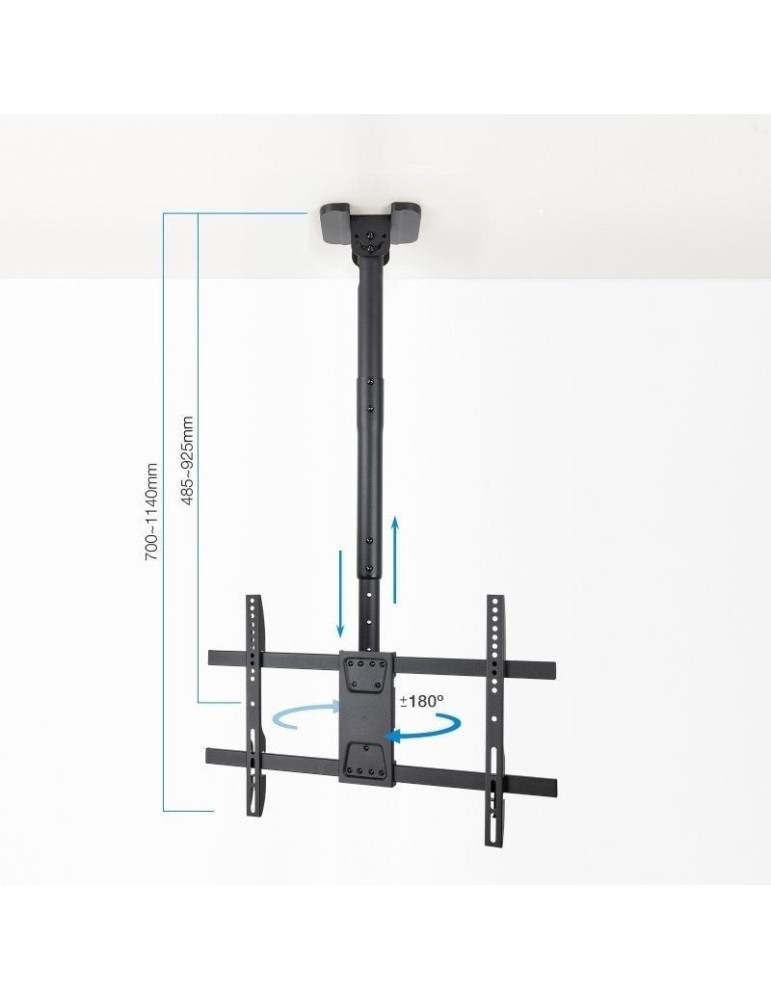 Soporte de Techo Giratorio/ Inclinable/ Nivelable TooQ LPCE1186TSLI-B para TV de 43-86"/ hasta 60kg
