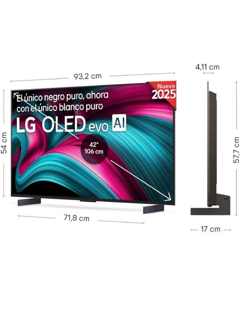 Televisor LG OLED Evo OLED42C54LA 42"/ Ultra HD 4K/ Smart TV/ WiFi