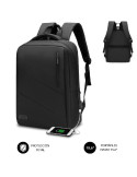 Mochila Subblim City Backpack para Portátiles hasta 15.6"/ Puerto USB/ Negra