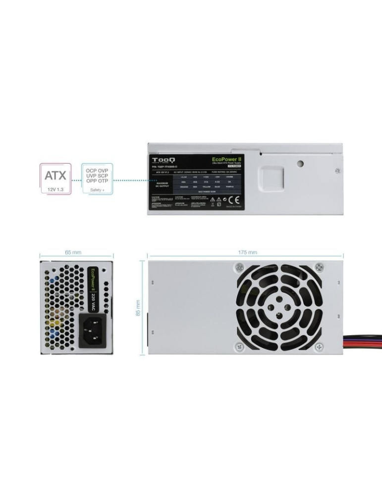 Fuente de Alimentación TFX TooQ TQEP-TFX500S-O/ 500W/ Ventilador 8cm