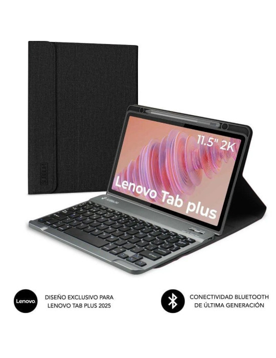 Funda con Teclado Subblim Keytab Pro BT Lenovo Tab 2025 11.5"/ Negra