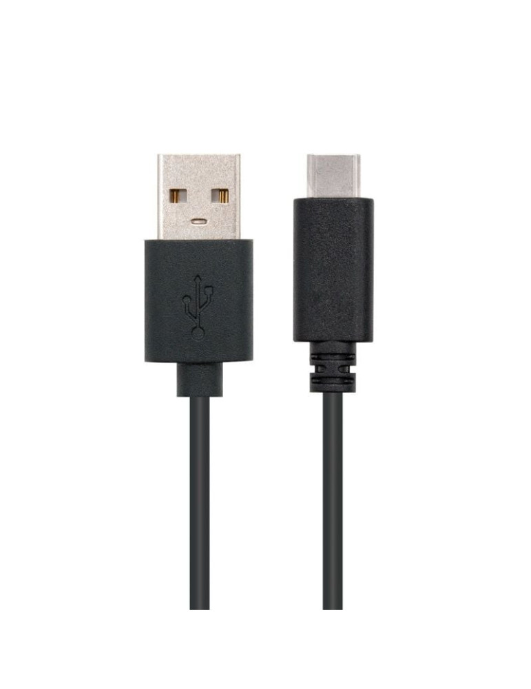 Cable USB 2.0 Nanocable 10.01.2101/ USB Tipo-C Macho - USB Macho/ 480Mbps/ 1m/ Negro