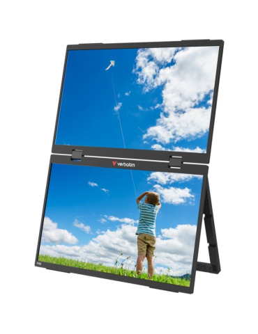Monitor Portátil Táctil Verbatim Duo Essentials 15.6" + 15.6"/ Full HD/ Multimedia/ Negro 2