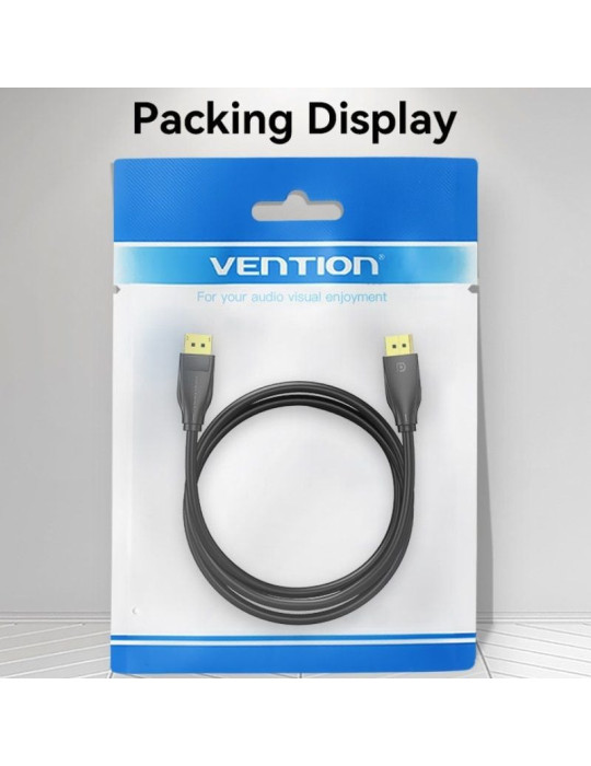 Cable DisplayPort 1.4 8K Vention HCDBF/ DisplayPort Macho - DisplayPort Macho/ 1m/ Negro