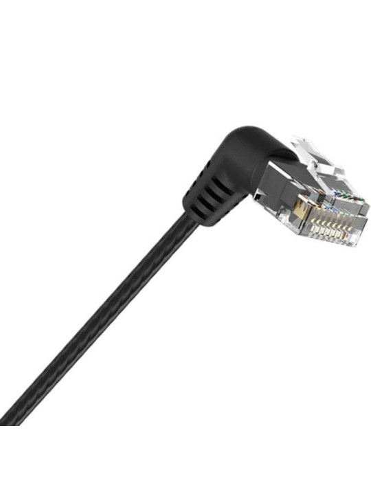 Cable de Red RJ45 UTP Vention IBOBD Cat.6A/ 50cm/ Cabeza Rotatoria 360 / Negro