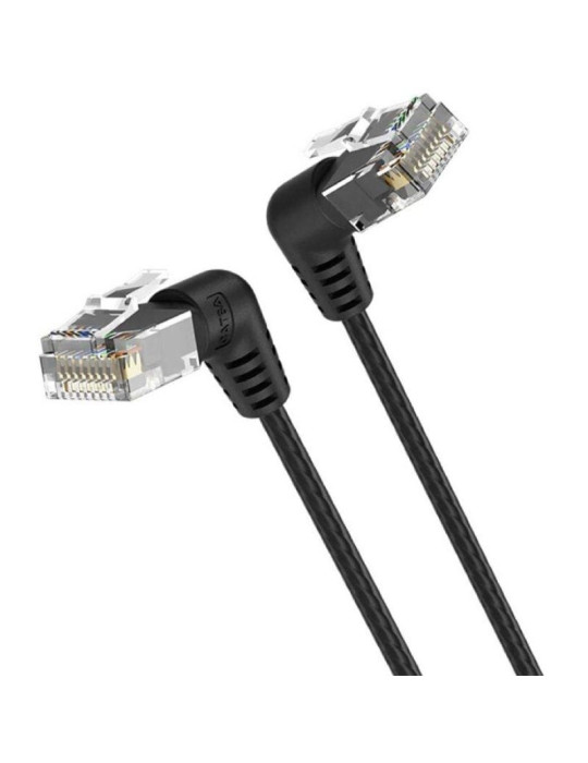 Cable de Red RJ45 UTP Vention IBOBF Cat.6A/ 1m/ Cabeza Rotatoria 360 / Negro
