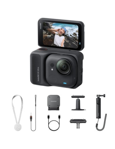 Cámara Digital Deportiva Insta360 GO Ultra Pack Creador/ 4K/ Ángulo de visión 360 / Negra