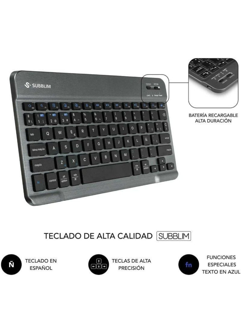 Funda con Teclado Subblim Shock Case Lenovo Tab 10.1" 2025/ Negra