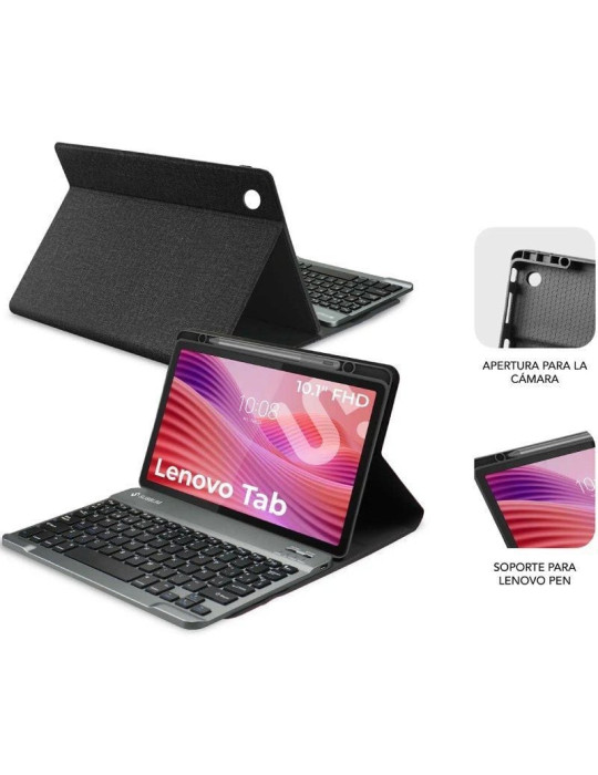 Funda con Teclado Subblim Shock Case Lenovo Tab 10.1" 2025/ Negra