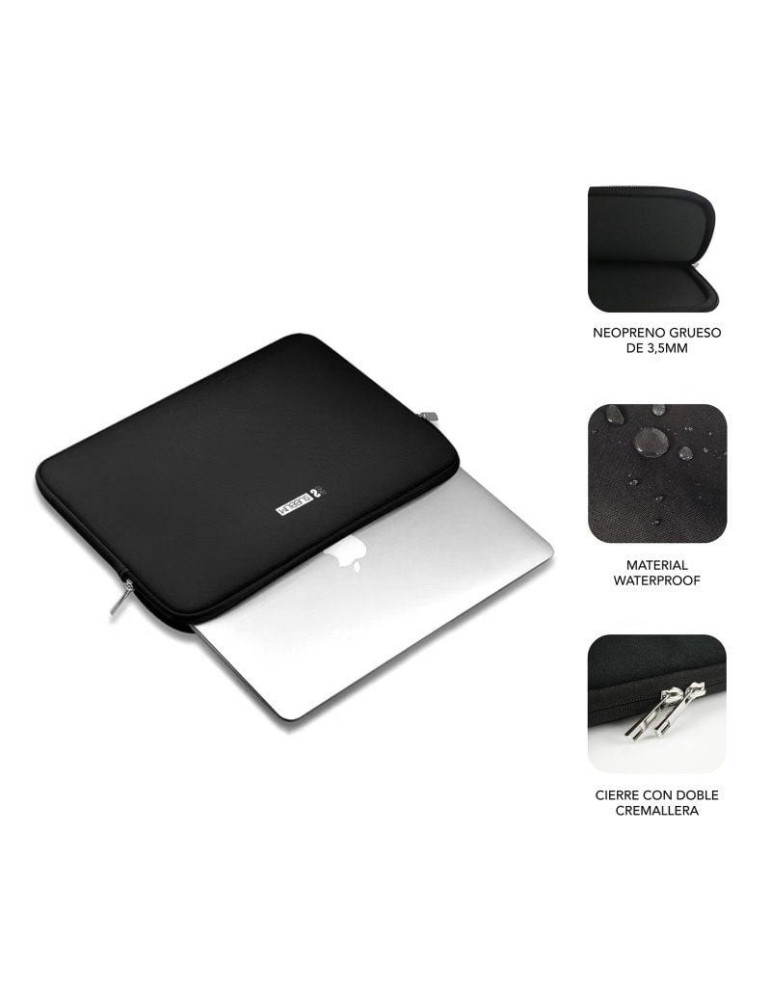 Funda Subblim Business Laptop Sleeve Neoprene V2 para Portátiles hasta 15.6"/ Negra