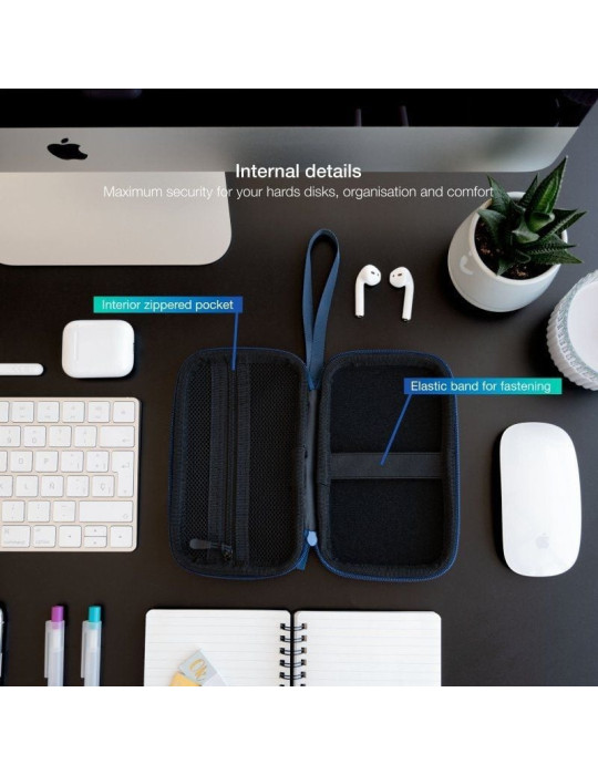 Funda para Disco Externo de 2.5" TooQ TQBC-E2503PB/ Azul Pacífico