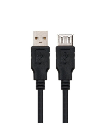 Cable Alargador USB 2.0 Nanocable 10.01.0202-BK/ USB Macho - USB Hembra/ 1m/ Negro 2