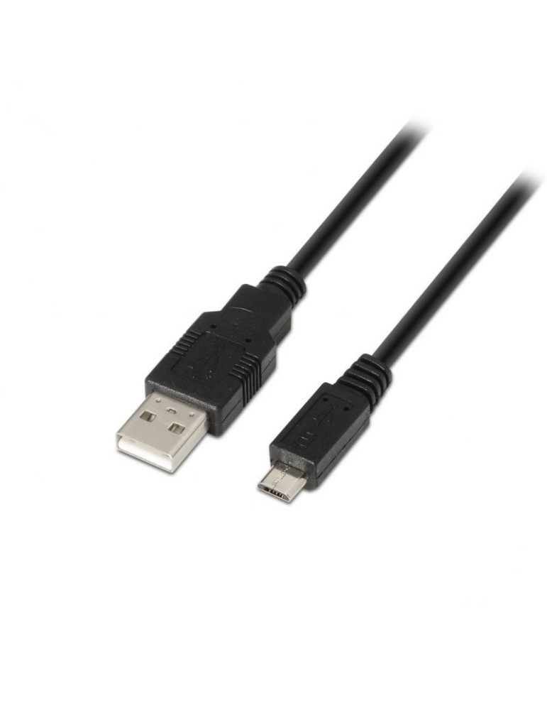 Cable USB 2.0 Aisens A101-0029/ USB Macho - MicroUSB Macho/ 3m/ Negro