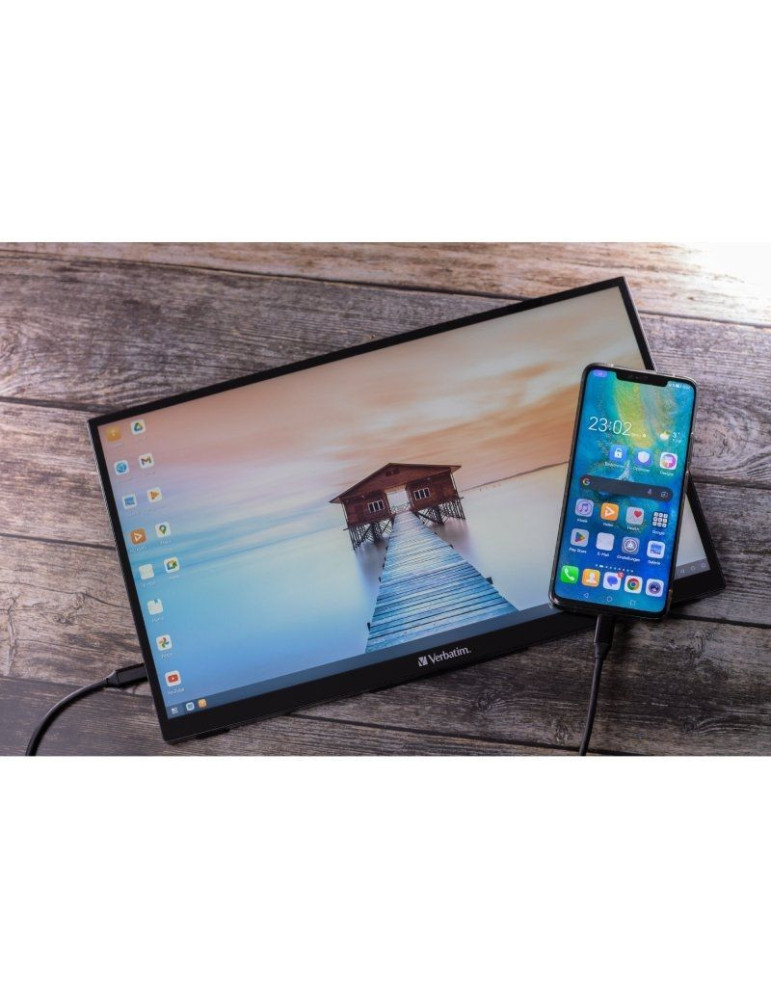 Monitor Portátil Verbatim PM-14 14"/ Full HD/ Multimedia/ Negro