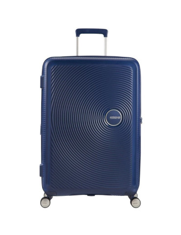 Maleta Mediana American Tourister SoundBox Spinner 67cm/ 67x46.5x29cm/ 4 Ruedas/ Azul Marino
